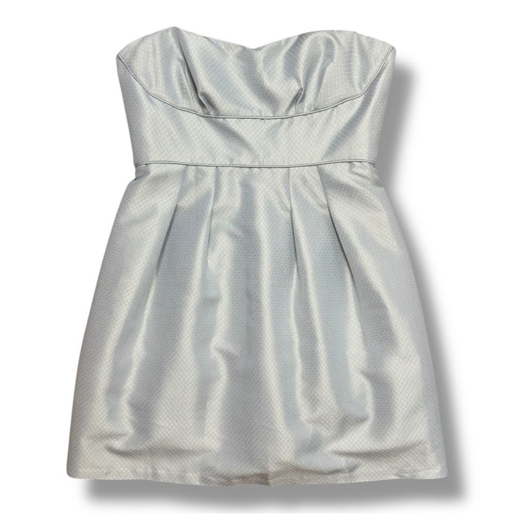 BCBGMaxAzria Shimmering Silver Dress Sz 10